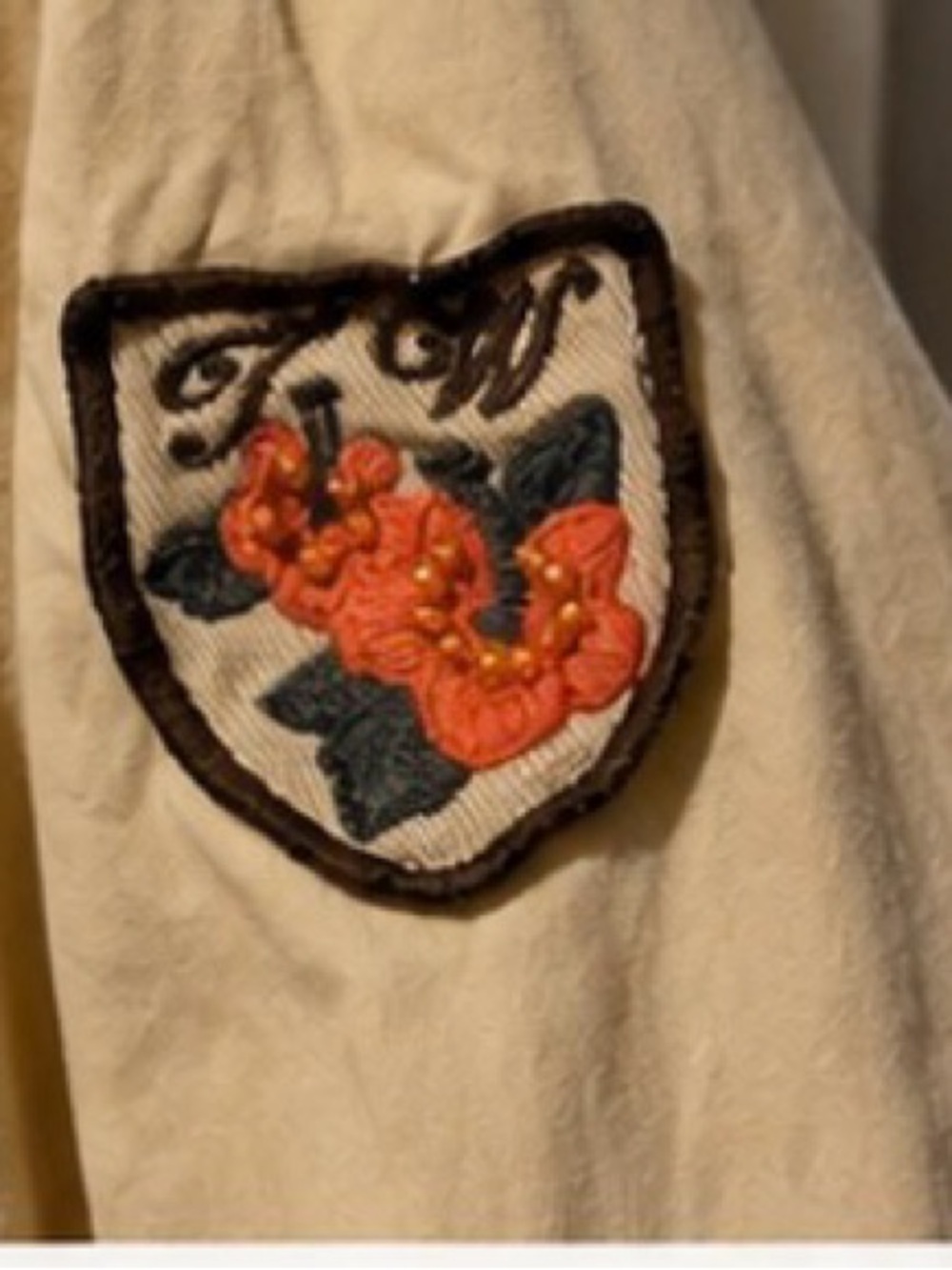 Teenie Weenie Beige Utility Safari Jacket Floral Detail Size M - Picture 4 of 6